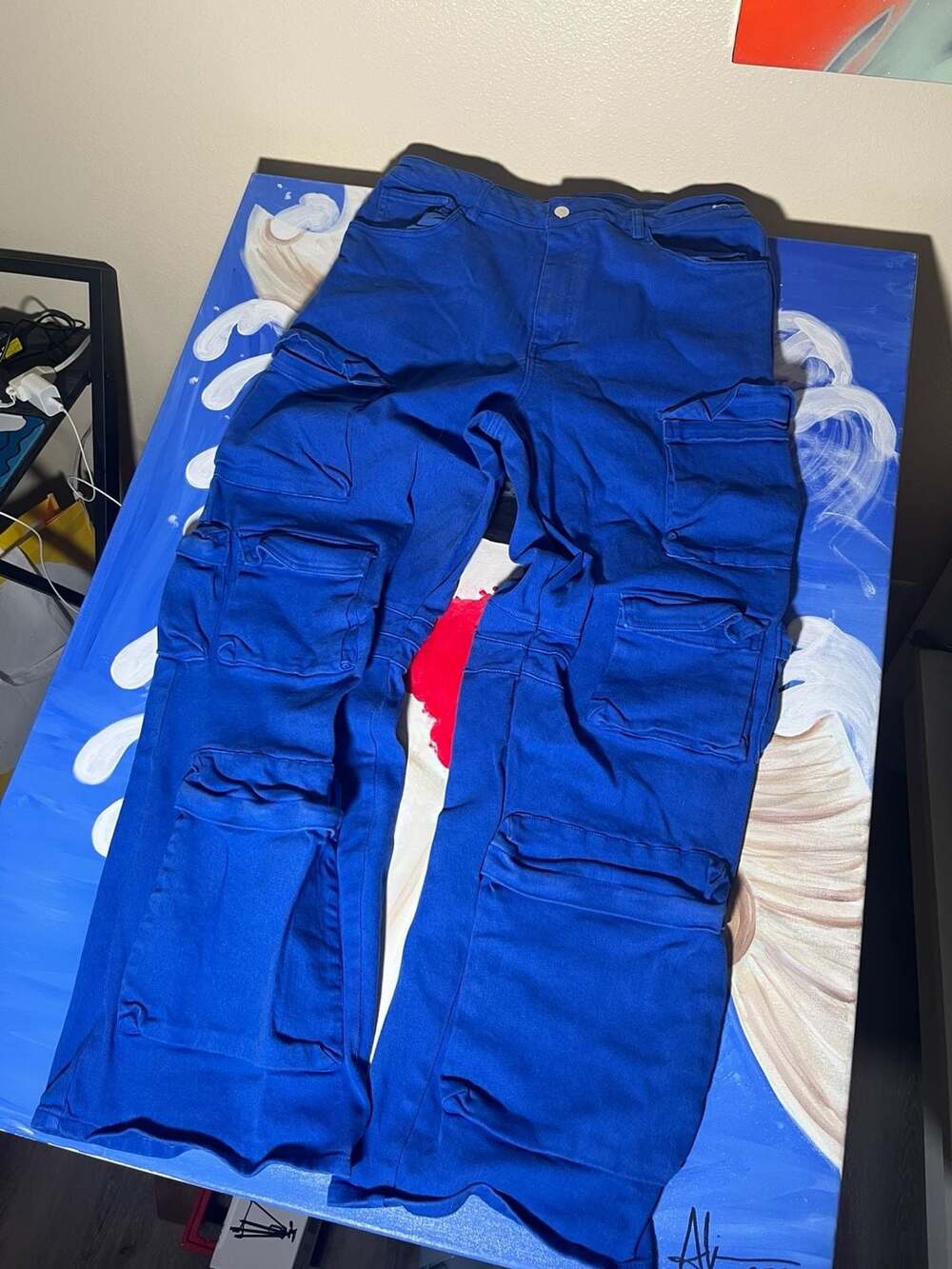 Fashion Nova Royal Blue Cargo Pants Size 11